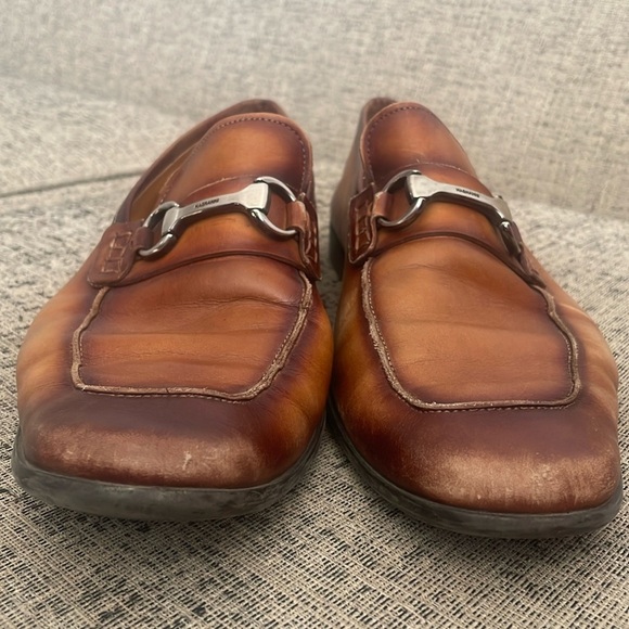 Magnanni Men's Silvano Apron Toe Bit Loafers Tan Leather Loafers Size 12 - Picture 5 of 17